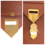 Saint Laurent Yves Vintage YSL Brown Gold Leather Shoulder Bag