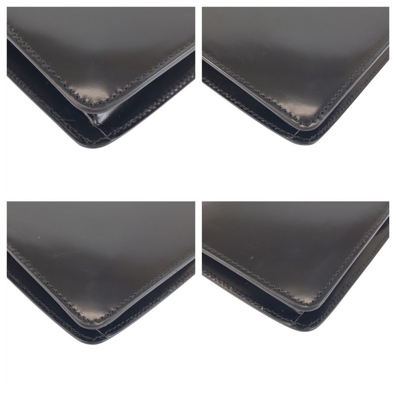 Gucci Black Silver Leather Handbag Vanity Bag