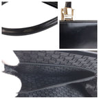 Gucci Black Silver Leather Handbag Vanity Bag