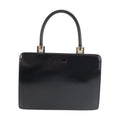 Gucci Black Silver Leather Handbag Vanity Bag