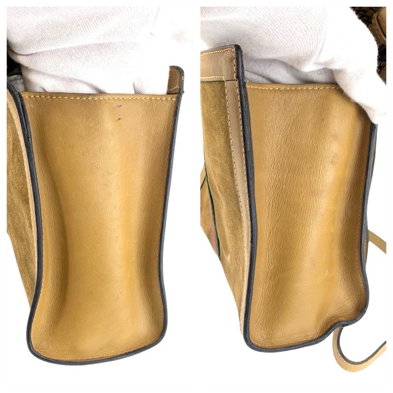 Gucci Vintage Sherry Shoulder Bag Brown Camel