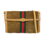 Gucci Vintage Sherry Shoulder Bag Brown Camel