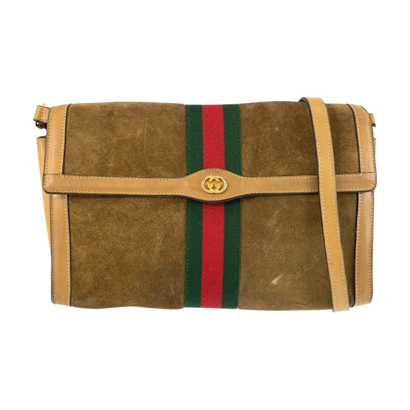 Gucci Vintage Sherry Shoulder Bag Brown Camel