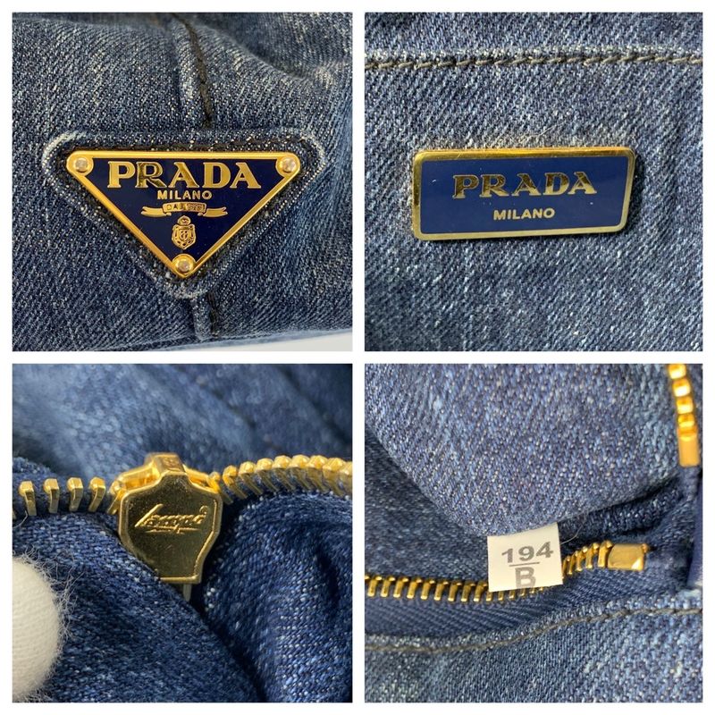 Prada Canapa Blue Denim Tote