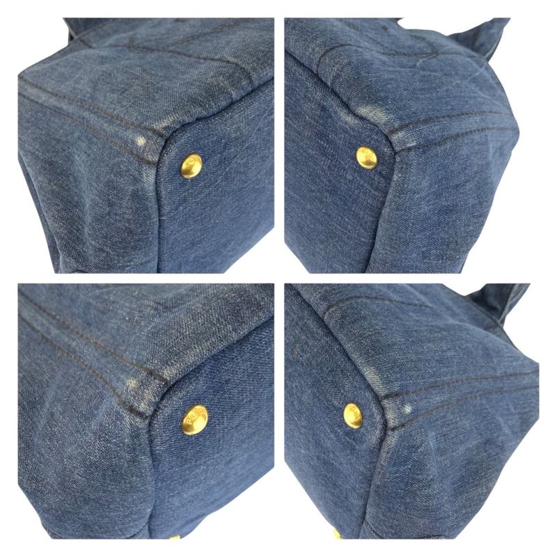 Prada Canapa Blue Denim Tote