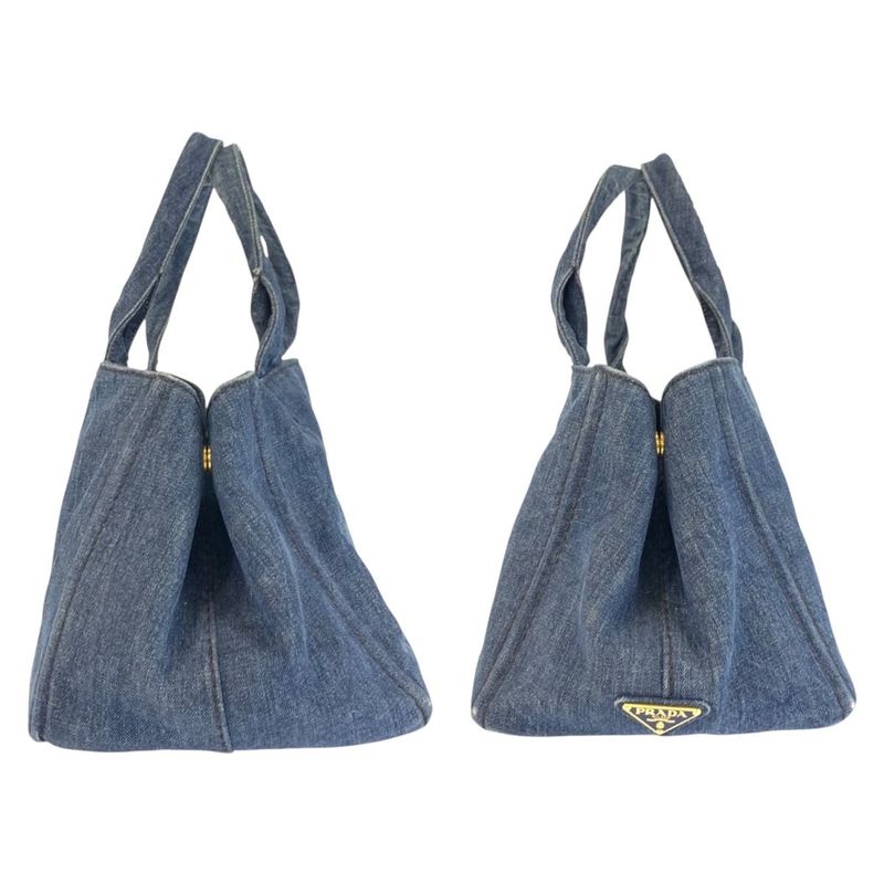 Prada Canapa Blue Denim Tote