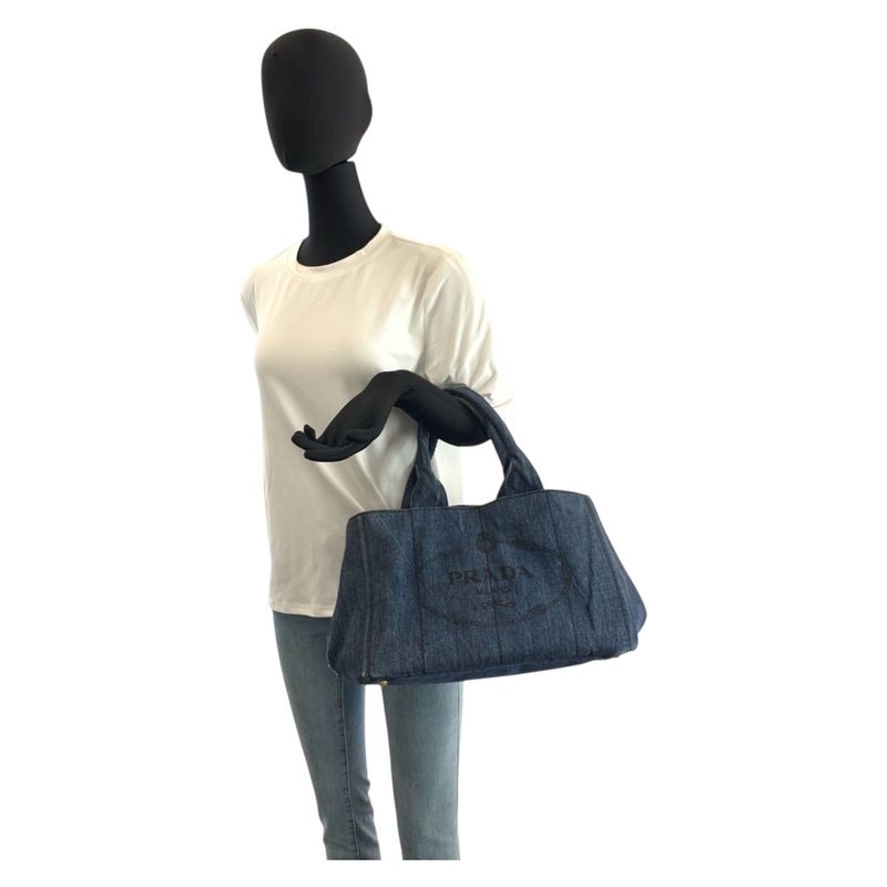 Prada Canapa Blue Denim Tote