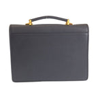 Versace Vintage Sunburst Black Leather Clutch Business