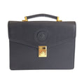 Versace Vintage Sunburst Black Leather Clutch Business