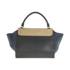 Celine Trapeze Navy Beige Gold Leather 2-Way Shoulder Bag