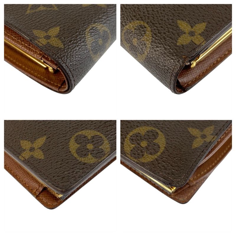 Louis Vuitton Monogram Porte Monnaie Viet Viennois Brown Fold Wallet Compact