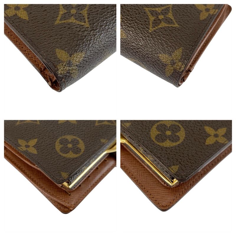 Louis Vuitton Monogram Porte Monnaie Viet Viennois Brown Fold Wallet Compact
