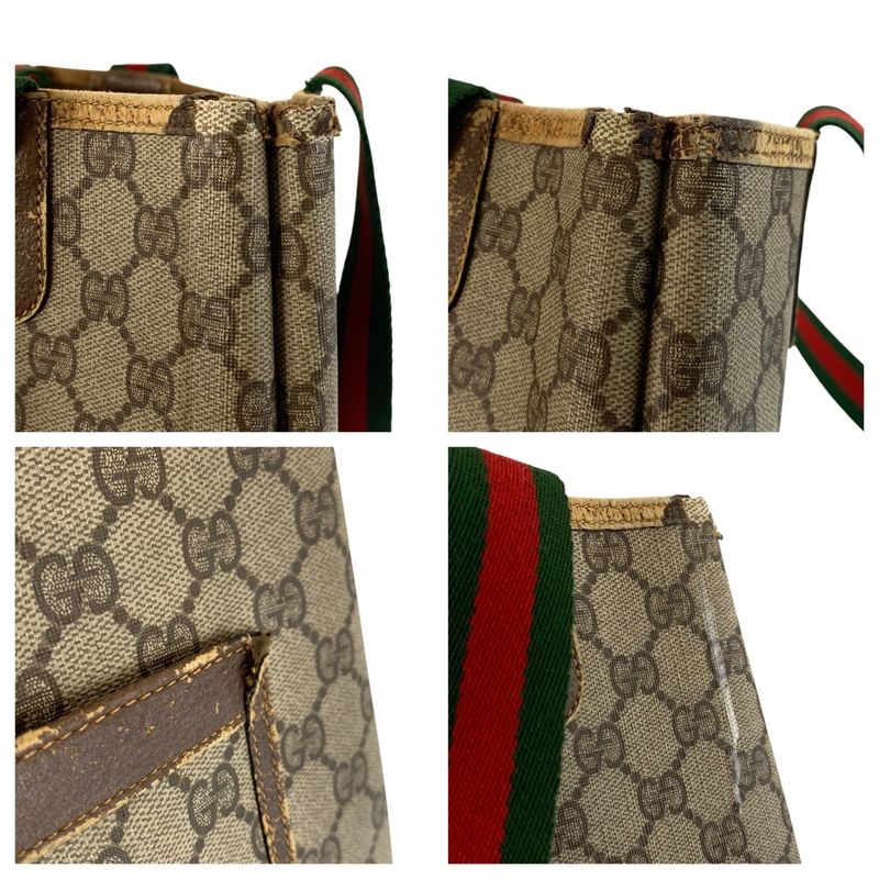 Gucci Vintage Sherry Leather Canvas