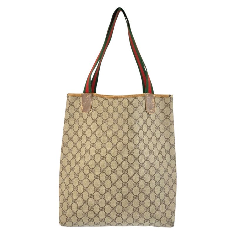 Gucci Vintage Sherry Leather Canvas