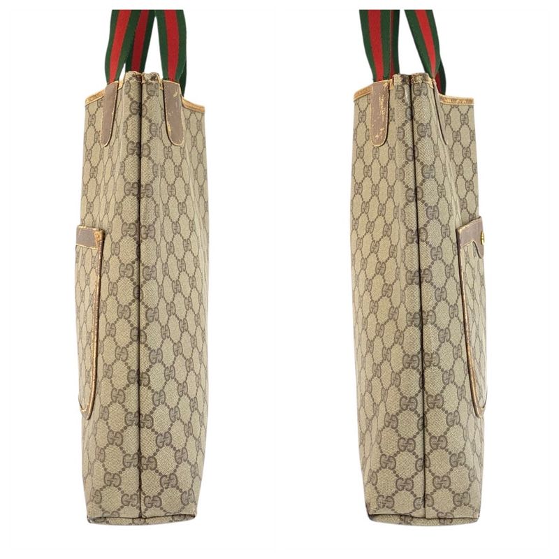 Gucci Vintage Sherry Leather Canvas