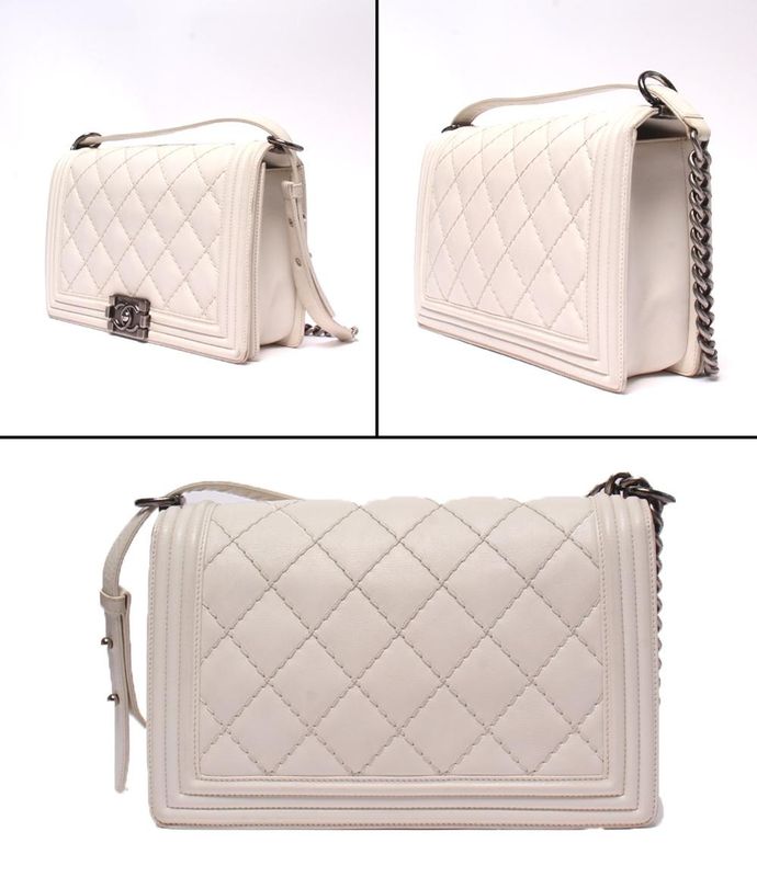 Chanel Chain Shoulder Bag Quilted Silver