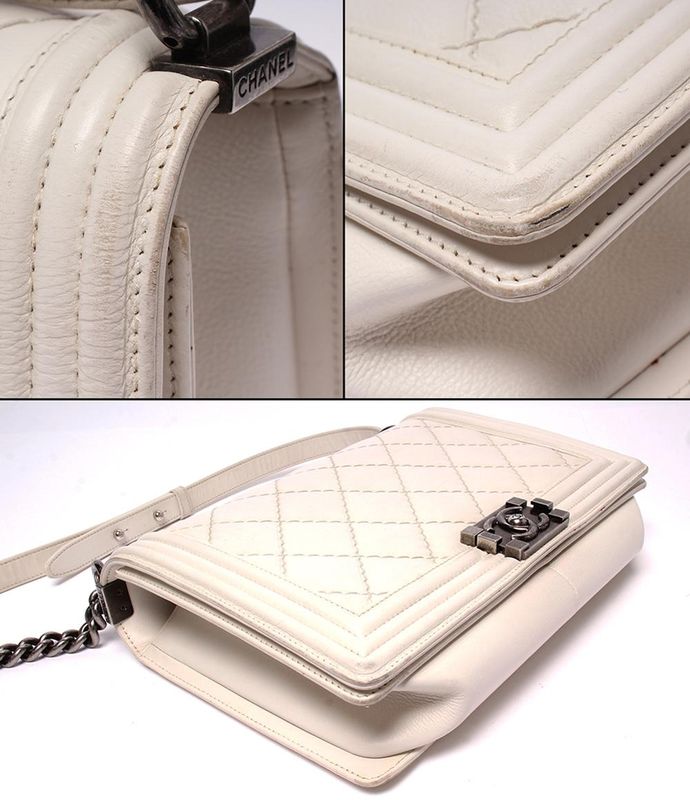 Chanel Chain Shoulder Bag Quilted Silver