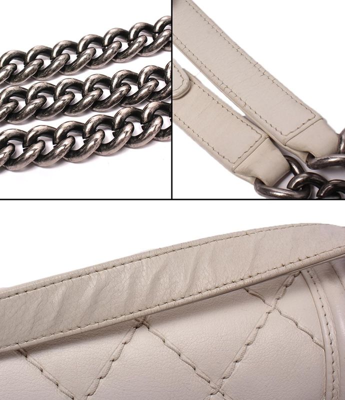 Chanel Chain Shoulder Bag Quilted Silver