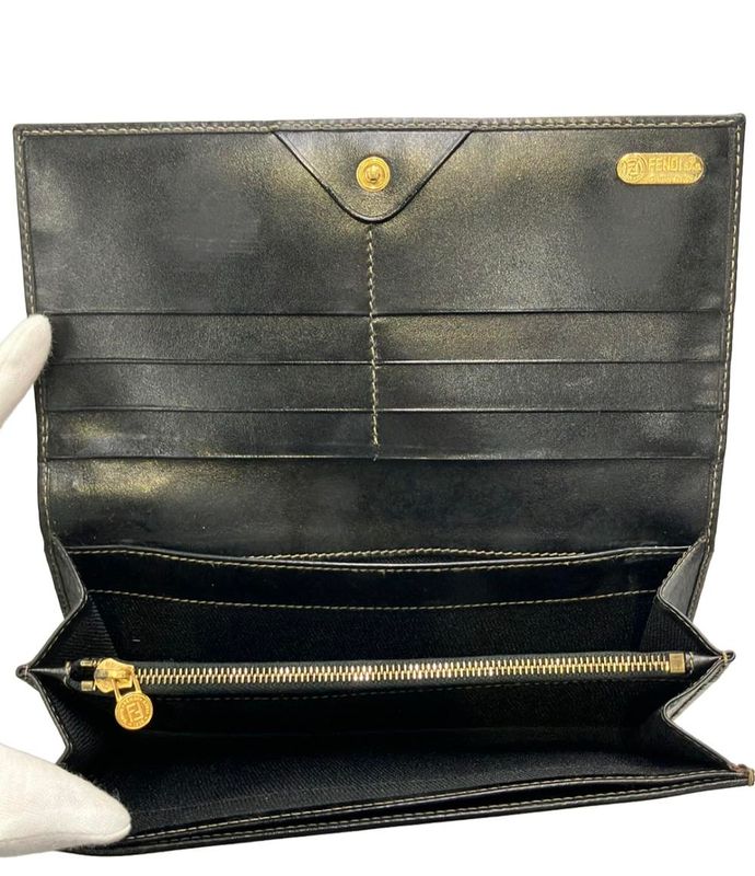 Fendi Wallet Pecan Pattern Brown