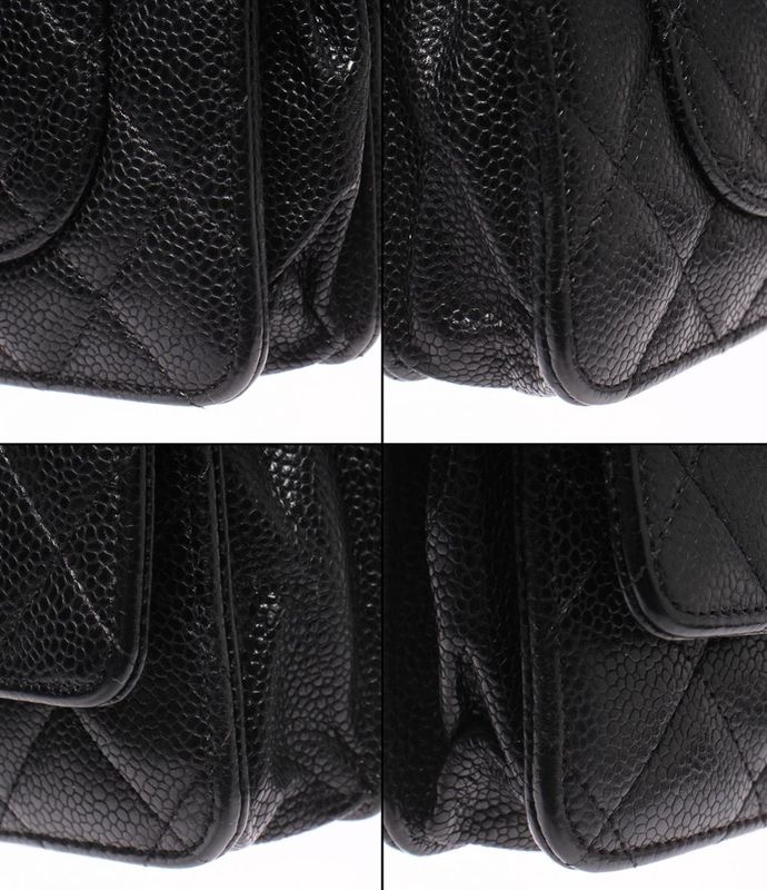 Chanel Chain Wallet Shoulder Bag Gold Caviar Leather Quilted