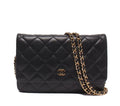 Chanel Chain Wallet Shoulder Bag Gold Caviar Leather Quilted
