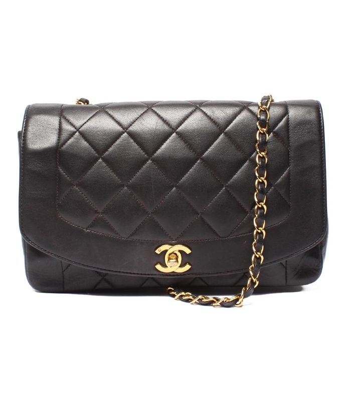 Chanel Chain Shoulder Bag Quilted Gold Lambskin Single