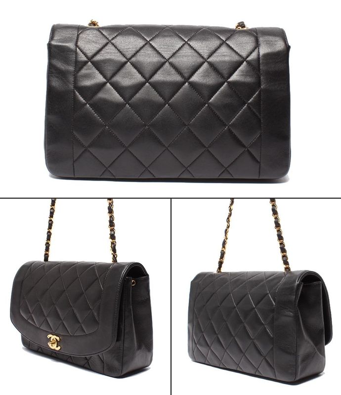 Chanel Chain Shoulder Bag Quilted Gold Lambskin Single