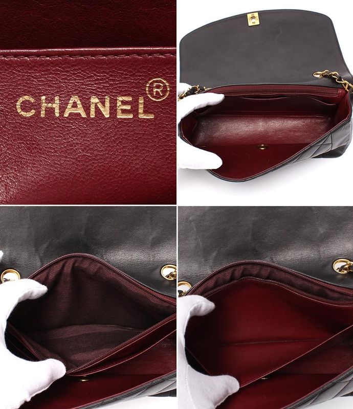 Chanel Chain Shoulder Bag Quilted Gold Lambskin Single