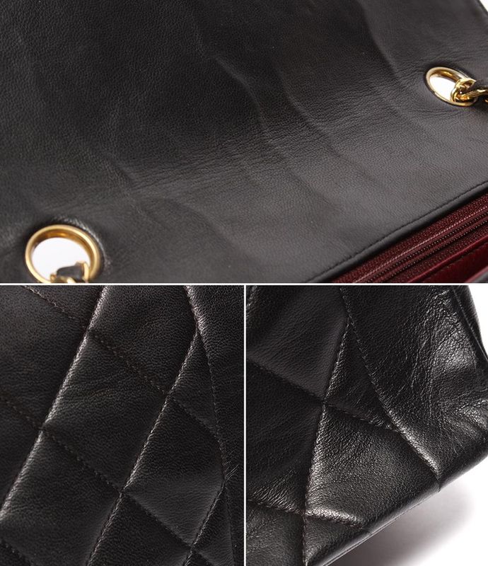Chanel Chain Shoulder Bag Quilted Gold Lambskin Single