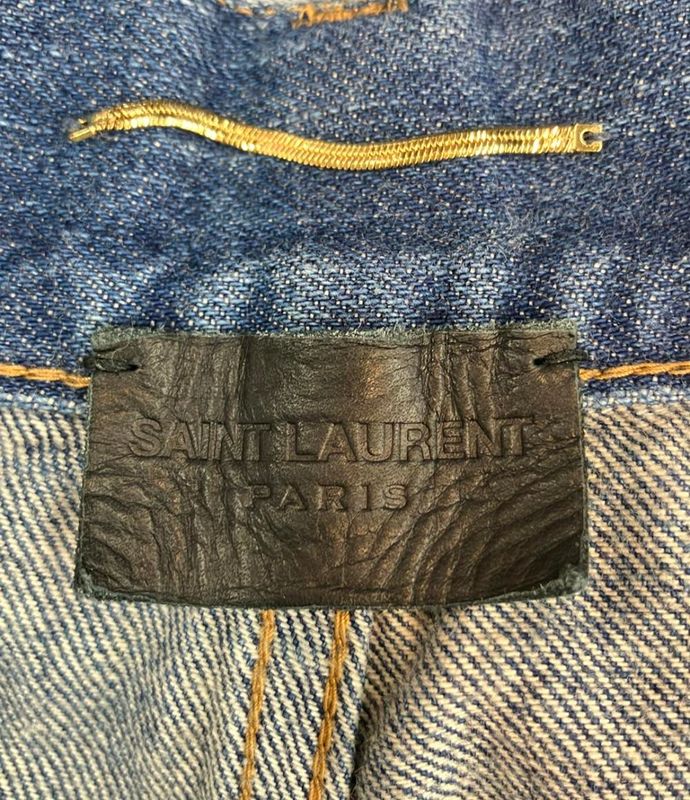 Saint Laurent Denim Pants Distressed Crop 24