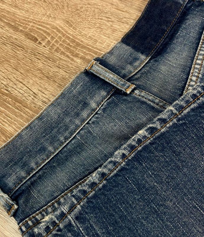 Saint Laurent Denim Pants Distressed Crop 24