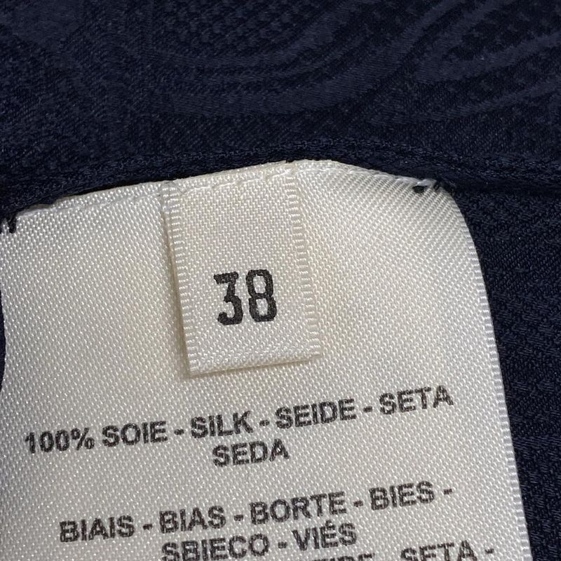 Hermes Long Sleeve Top 38 M Navy Bowtie Silk Shoulder Bag