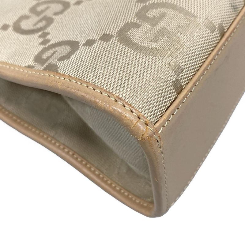 Gucci Handbag Jackiegg Pattern Beige Leather