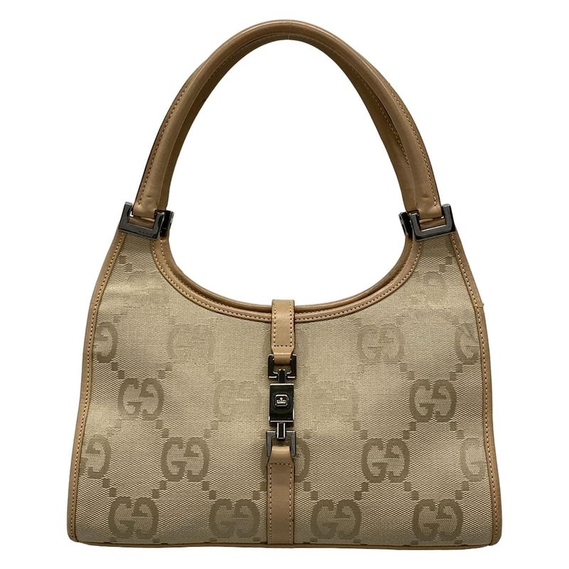 Gucci Handbag Jackiegg Pattern Beige Leather