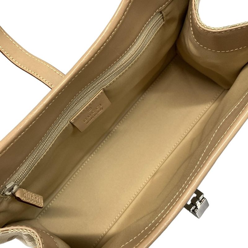 Gucci Handbag Jackiegg Pattern Beige Leather
