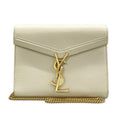 Saint Laurent Paris Wallet Cassandra Ivory Chain Shoulder Leather