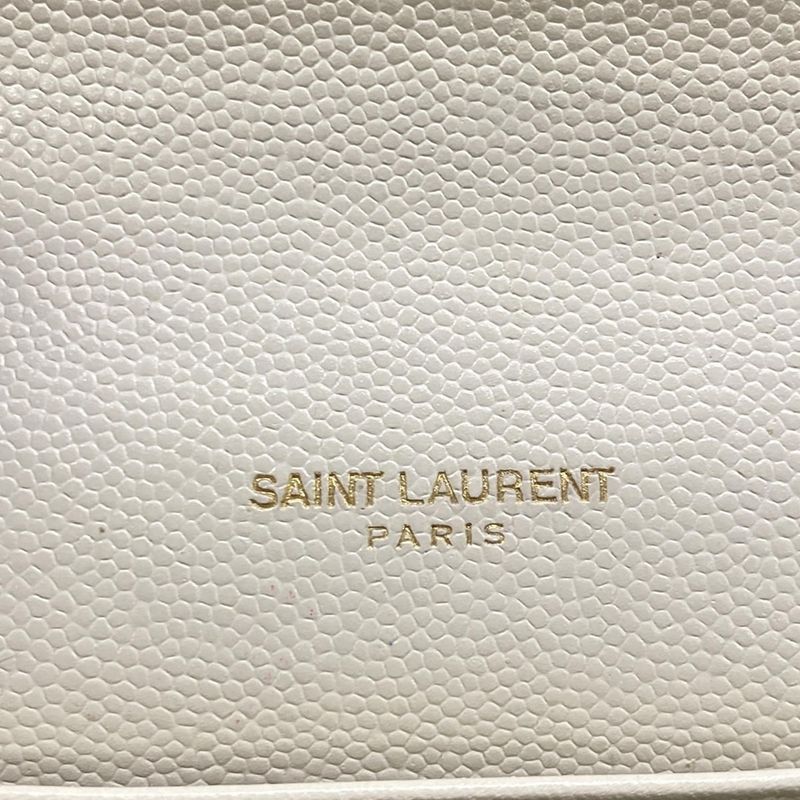 Saint Laurent Paris Wallet Cassandra Ivory Chain Shoulder Leather