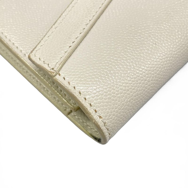 Saint Laurent Paris Wallet Cassandra Ivory Chain Shoulder Leather
