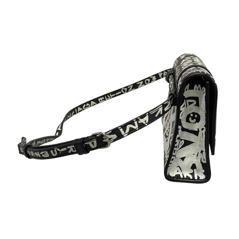 Balenciaga Waist Pouch Hourglass Black White Mini Bag Graffiti Leather