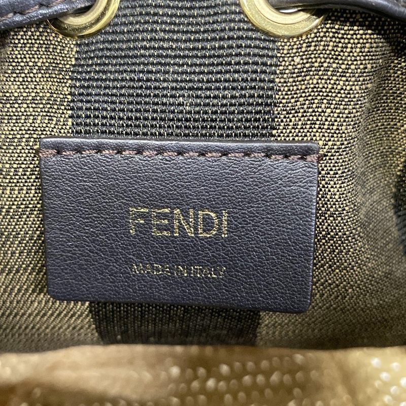 Fendi Handbag Mini Montresor Dark Brown Beige Multi
