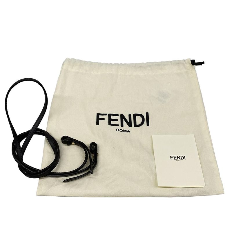 Fendi Handbag Mini Montresor Dark Brown Beige Multi