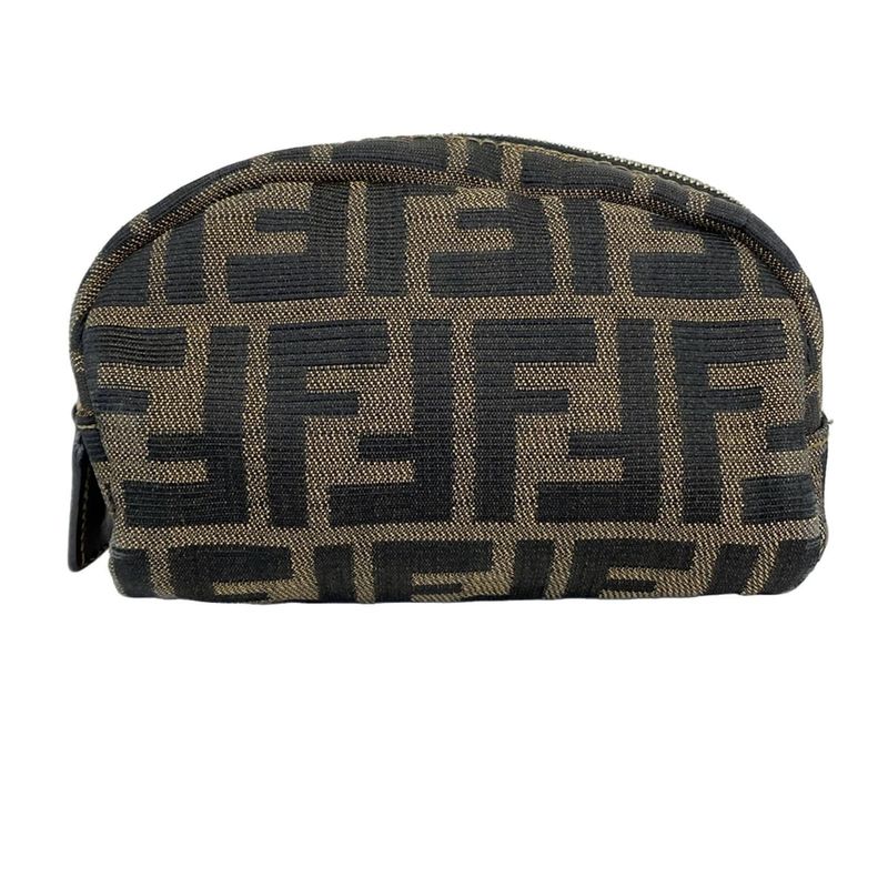 Fendi Pouch Zucca Beige Dark Brown Dark