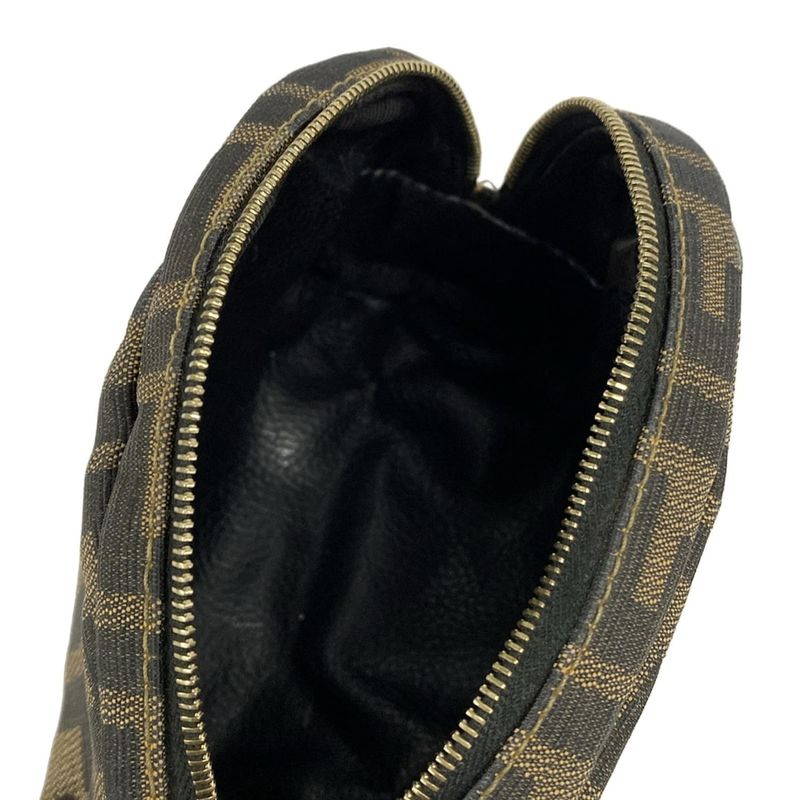 Fendi Pouch Zucca Beige Dark Brown Dark