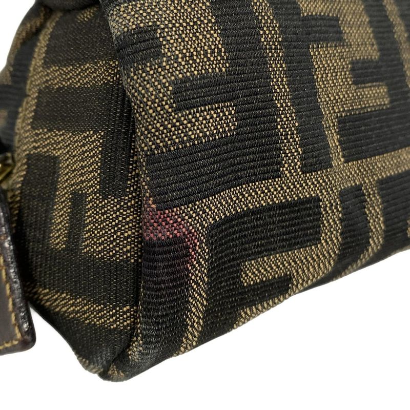 Fendi Pouch Zucca Beige Dark Brown Dark