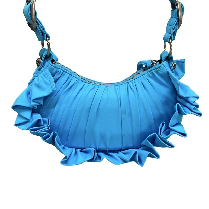 Balenciaga Shoulder Bag le Cage XS Blue Frill