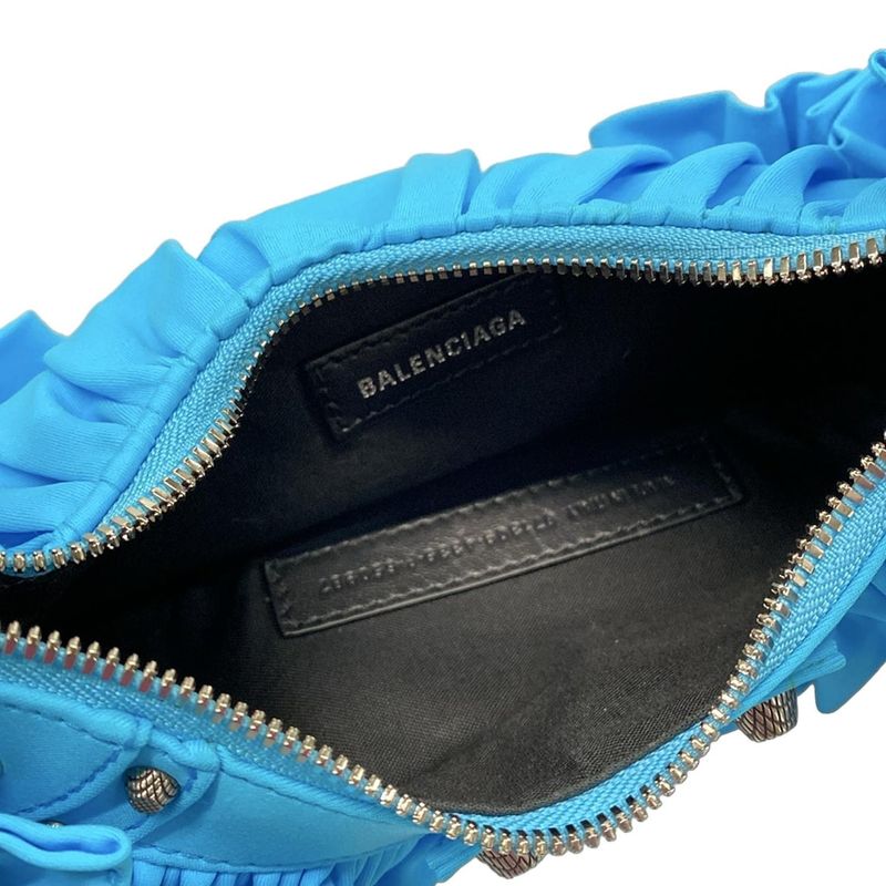 Balenciaga Shoulder Bag le Cage XS Blue Frill