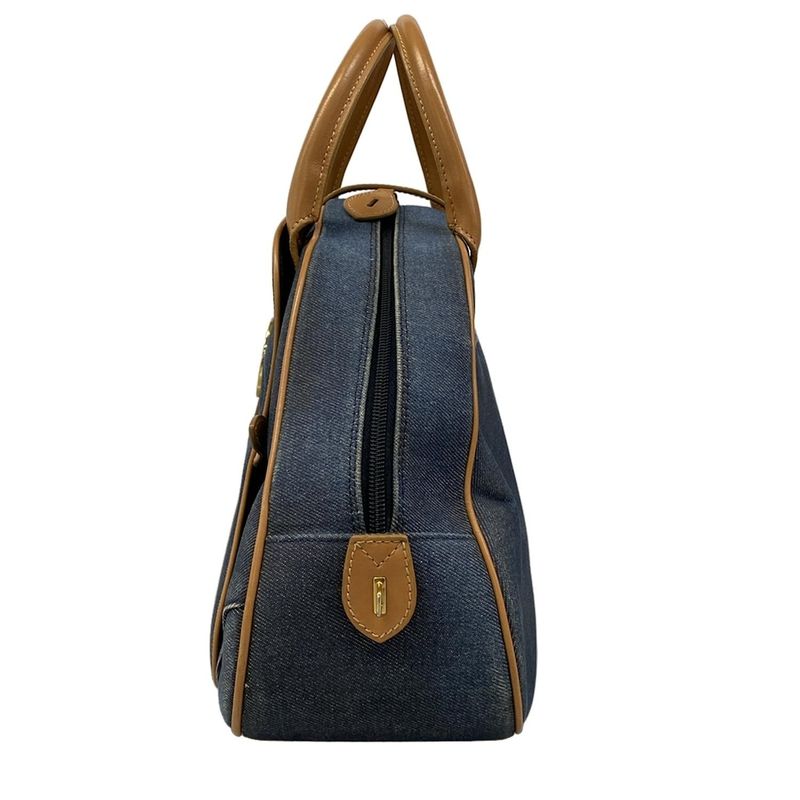 Dior Double Saddle Bag Navy Light Brown Leather X Light