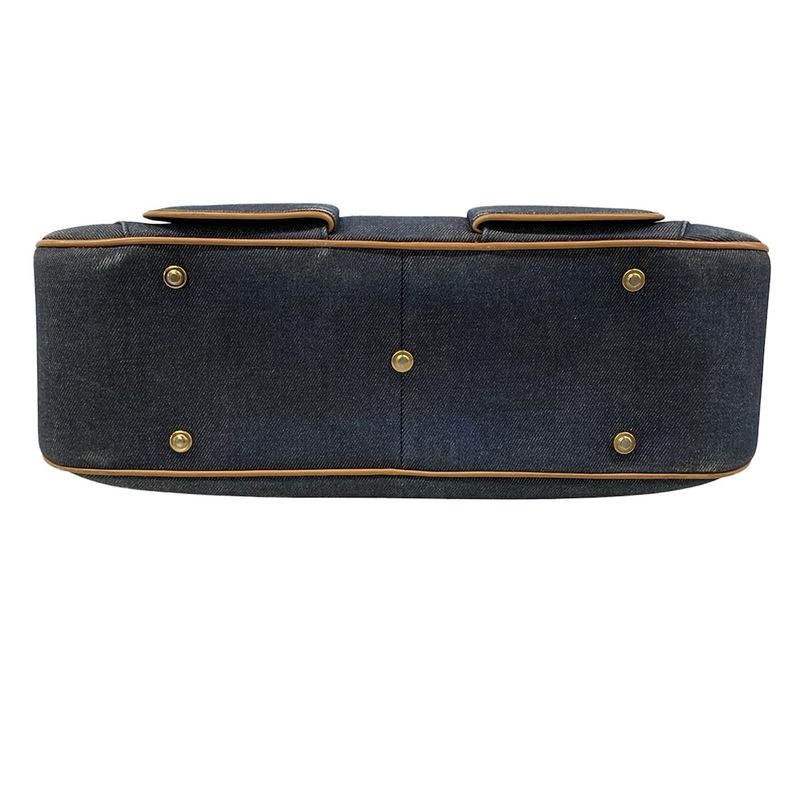 Dior Double Saddle Bag Navy Light Brown Leather X Light