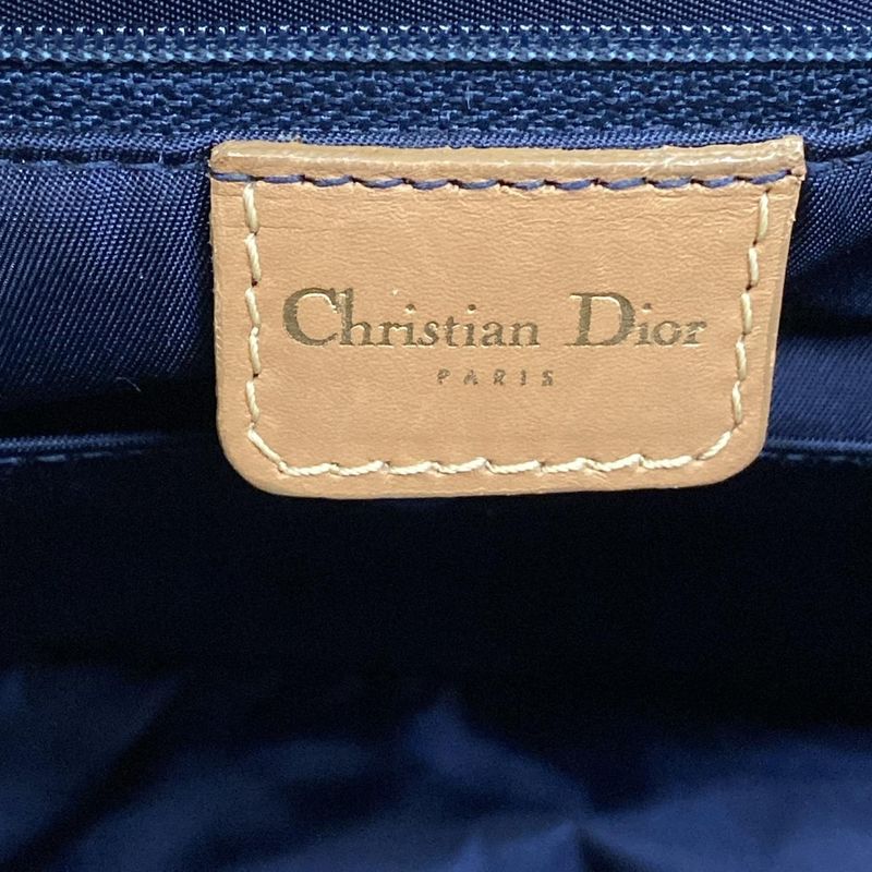 Dior Double Saddle Bag Navy Light Brown Leather X Light