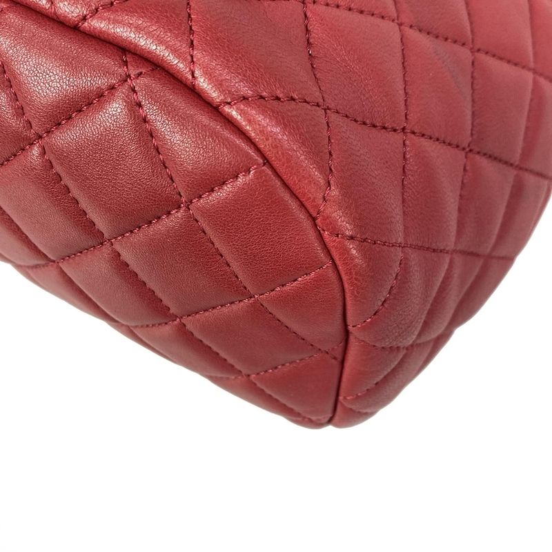 Chanel Backpack Quilted Red Gold Chain Shoulder Lambskin